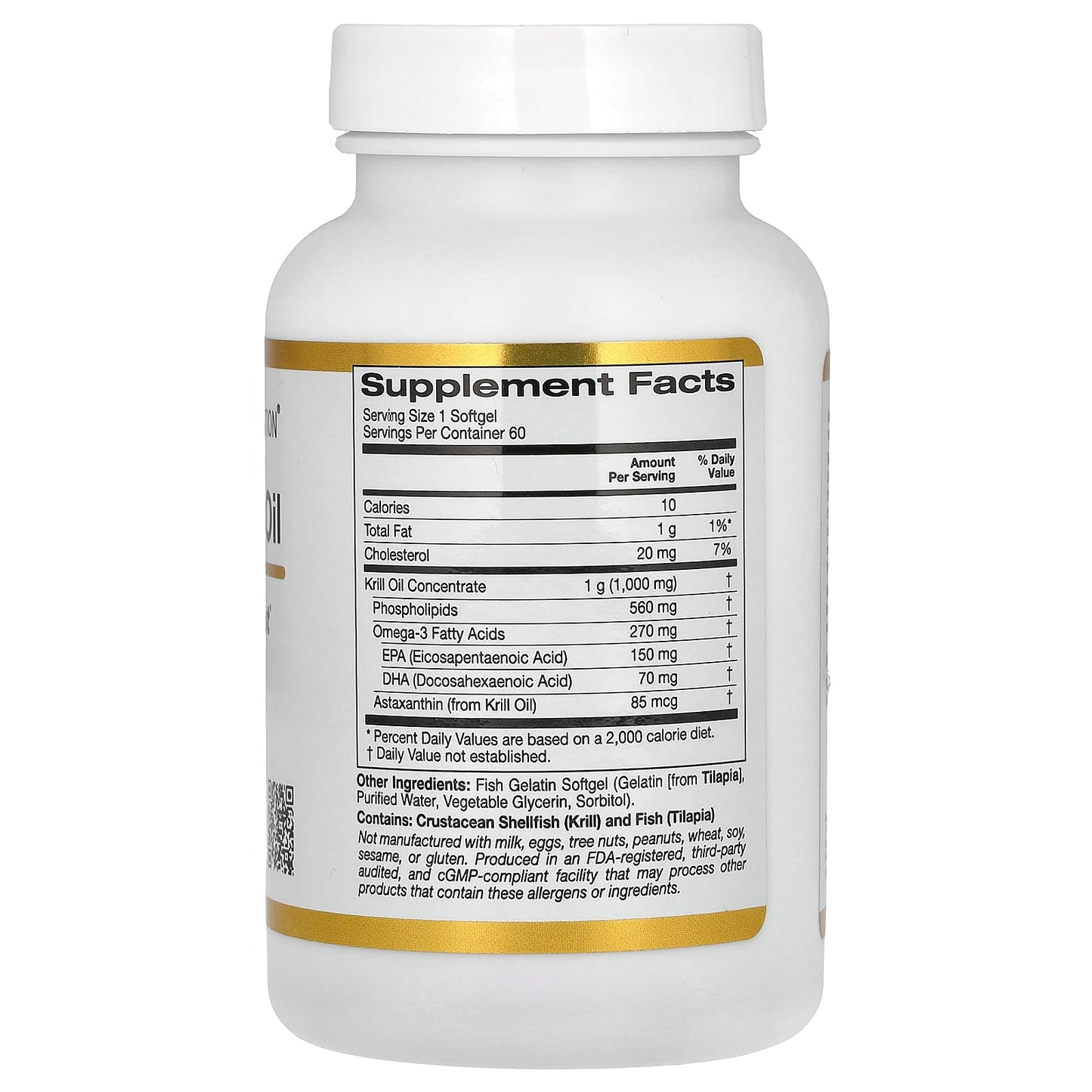 California Gold Nutrition Krill Oil with SUPERBABoost, 1000mg, 60 Softgels - Image 2