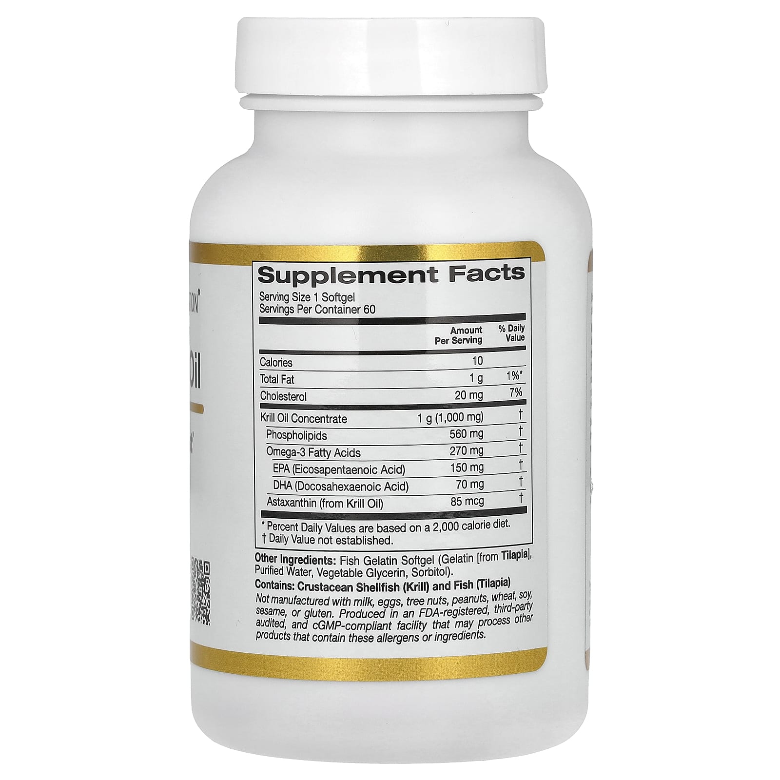 California Gold Nutrition Krill Oil with SUPERBABoost, 1000mg, 60 Softgels - Image 2