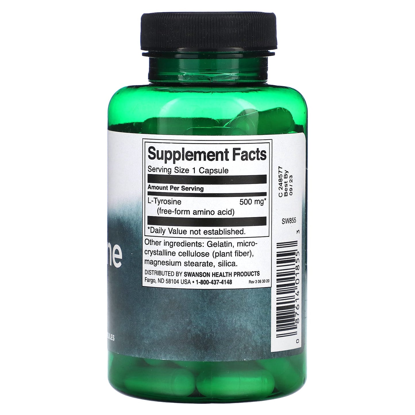 Swanson, L-Tyrosine, 500 mg, 100 Capsules - Image 2