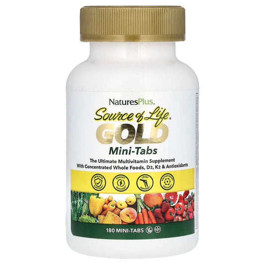 NaturesPlus, Source of Life®, Gold, The Ultimate Multivitamin Supplement, 180 Mini-Tabs - Image 1