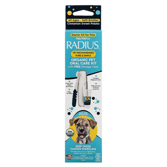 RADIUS, Organic Canine Oral Care Kit, Starter Kit for Pets, All Ages, Cinnamon Sweet Potato, 3 Piece Kit - Image 1