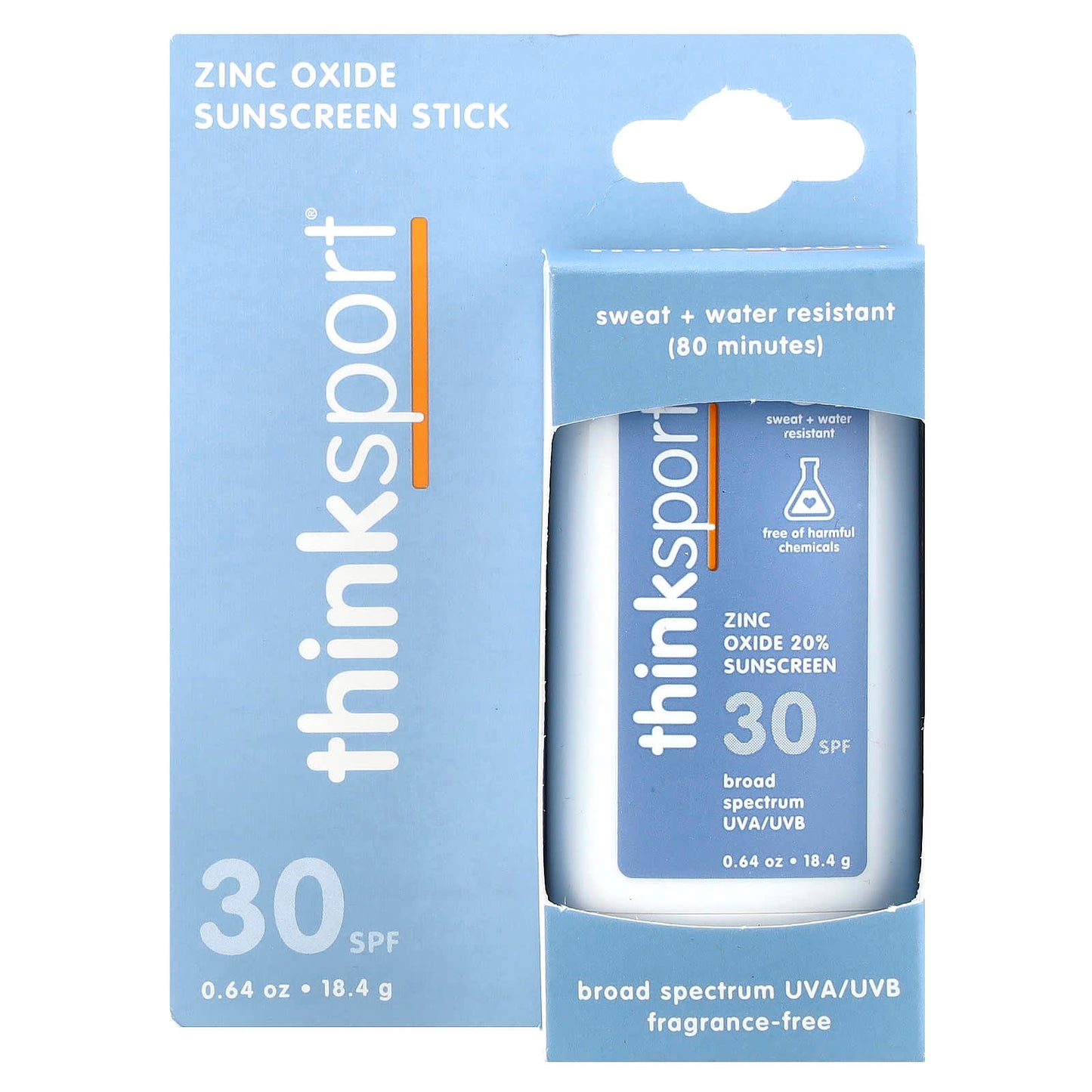 think, Sport®, Zinc Oxide 20% Sunscreen Stick, SPF 30, Fragrance Free, 0.64 oz (18.4 g) - Image 2