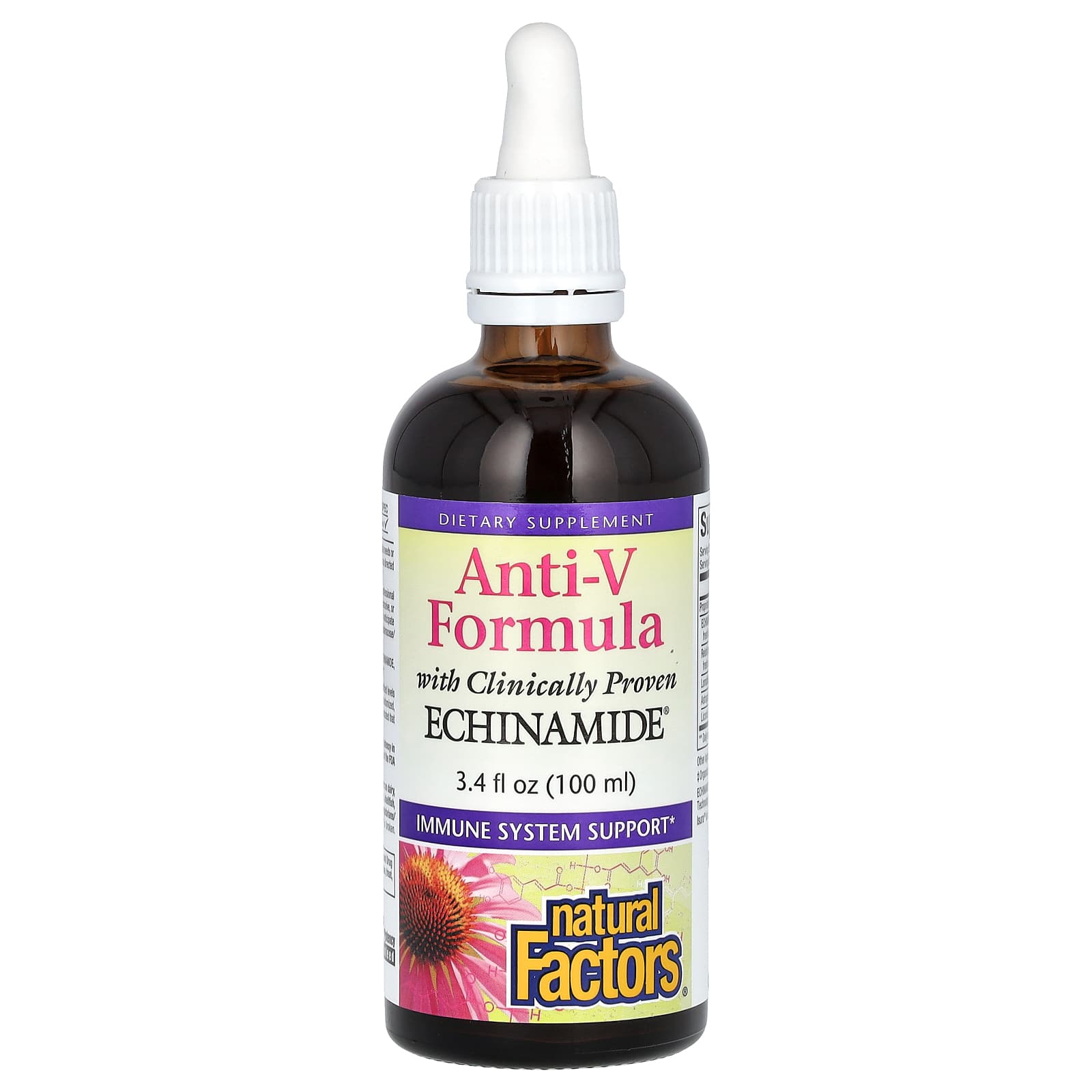 Natural Factors, Anti-V Formula, with Clinically Proven Echinamide, 3.4 fl oz (100 ml) - Image 1