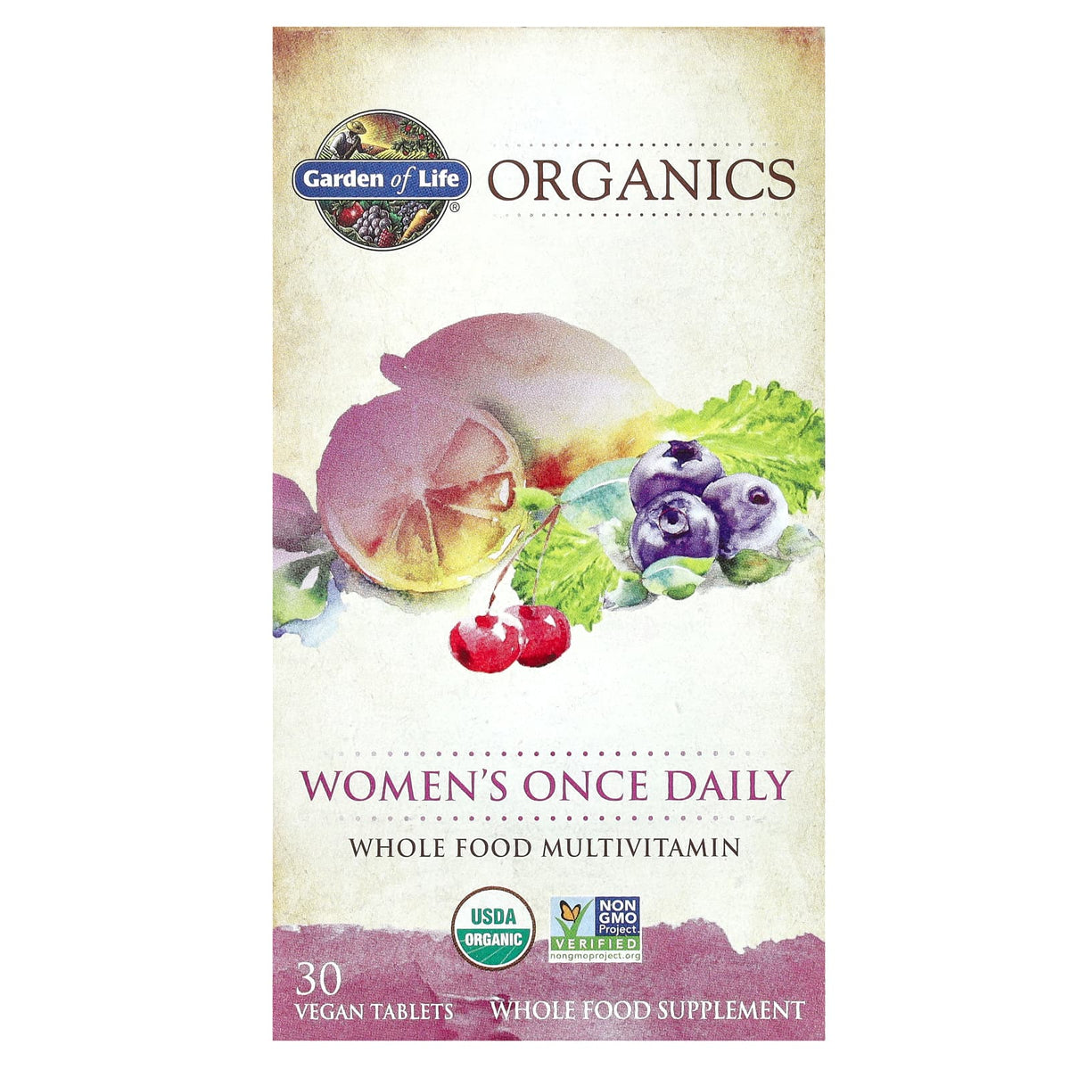 Garden of Life Organic Whole Food Multivitamin for Women - 30 Vegan Tablets - Image 1
