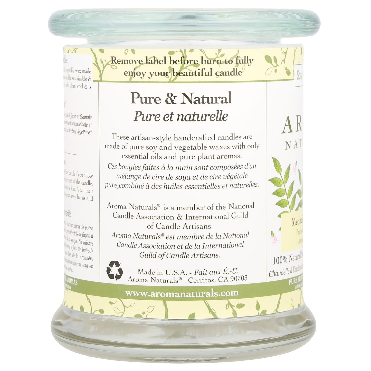 Soy VegePure&reg; Patchouli &amp; Frankincense Natural Soy Pillar Candle - Image 2