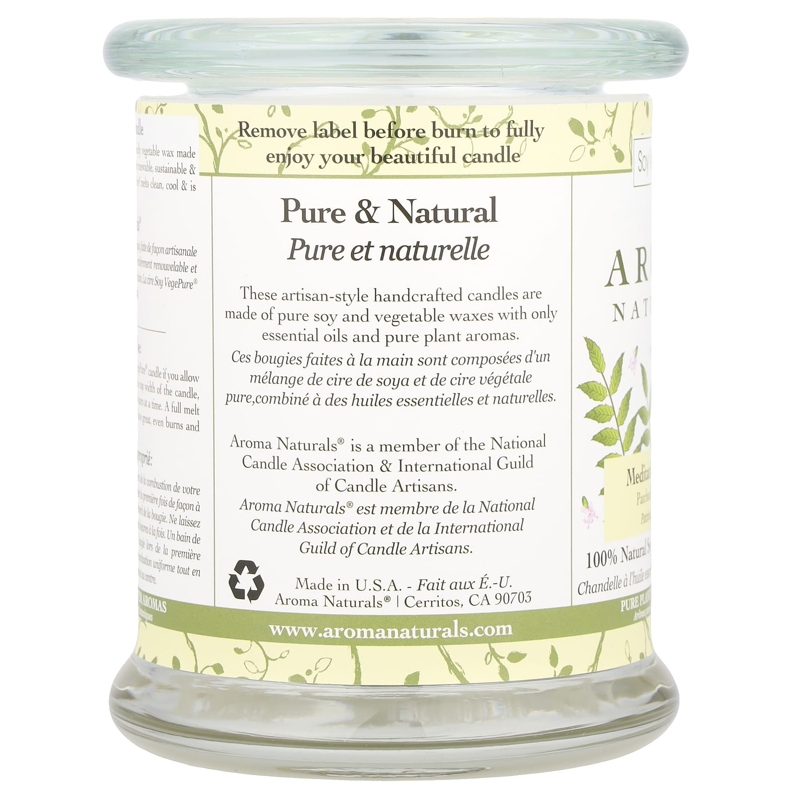 Soy VegePure&reg; Patchouli &amp; Frankincense Natural Soy Pillar Candle - Image 2