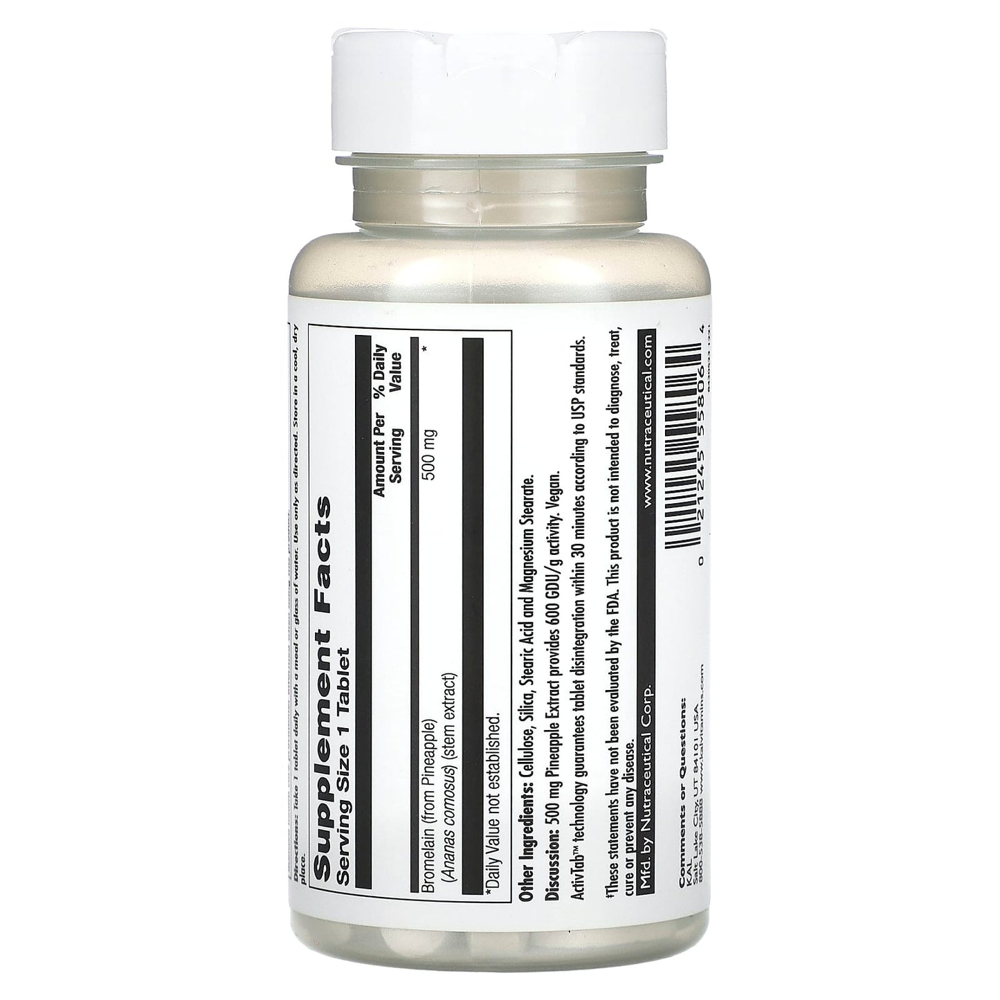 KAL Bromelain Supplement for Digestion and Joint Health, 500 mg, 60 Tablets - Image 2