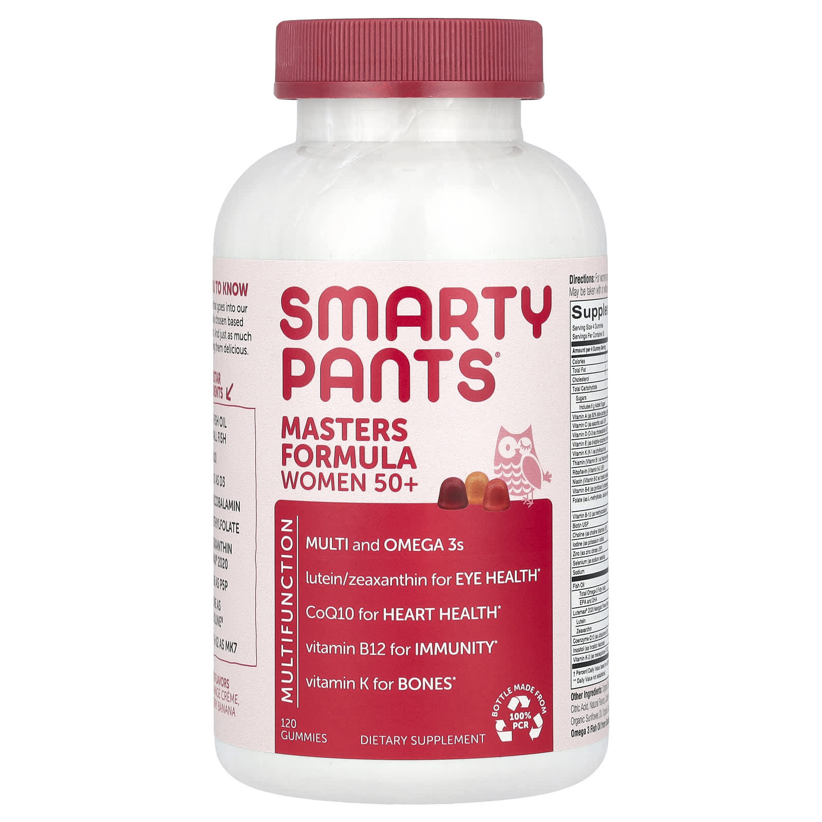 SmartyPants, Masters Formula Women 50+, Blueberry, Orange Creme, and Strawberry Banana, 120 Gummies - Image 1