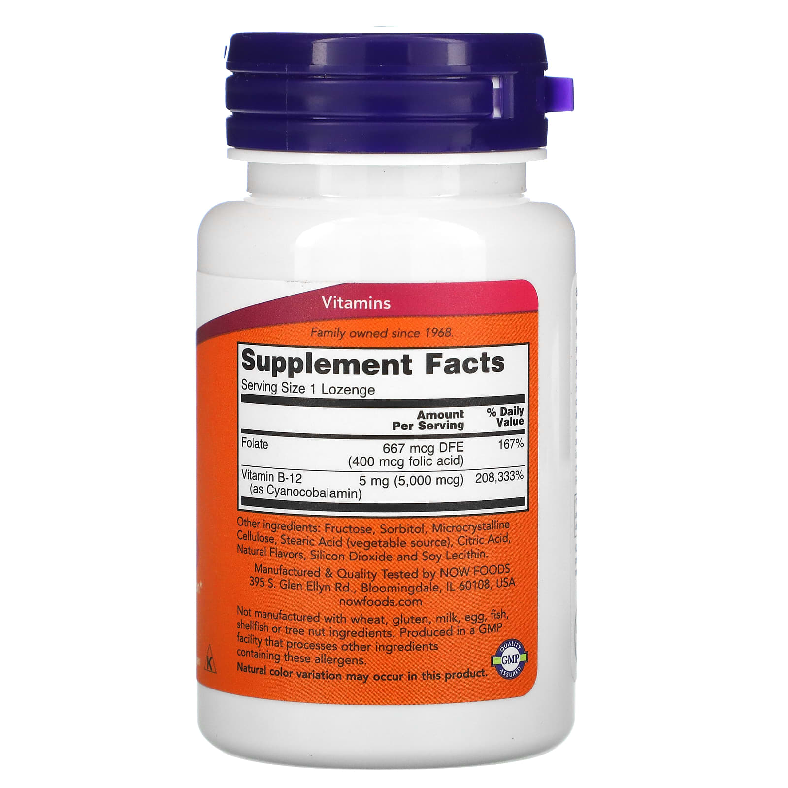 NOW Foods, B-12, 5,000 mcg, 60 Lozenges - Image 2