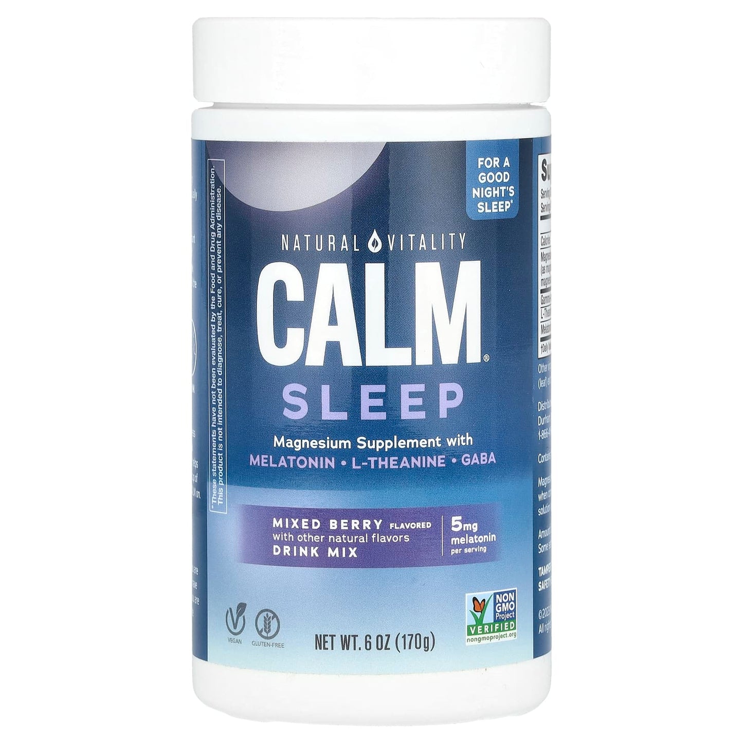Natural Vitality, CALM® Sleep, Magnesium Supplement Drink Mix, Mixed Berry, 6 oz (170 g) - Image 1