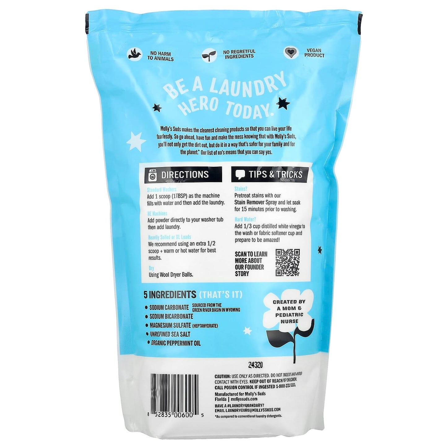 Molly's Suds, Laundry Powder, Peppermint, 79 oz (2.23 kg) - Image 2