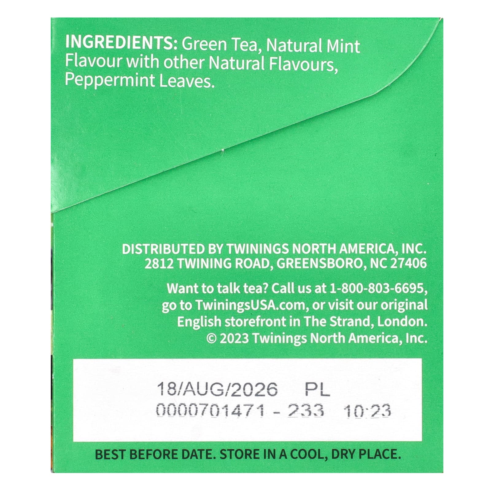 Twinings, Flavored Green Tea, Mint, 20 Tea Bags, 1.41 oz (40 g) - Image 2