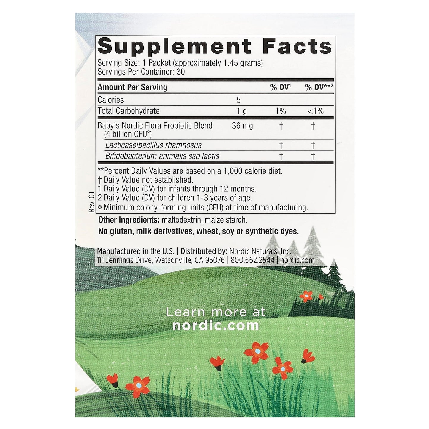 Nordic Naturals, Baby's Probiotic Powder, Ages 6 Months-3 Years, 30 Packets, 0.05 oz (1.45 g) Each - Image 2