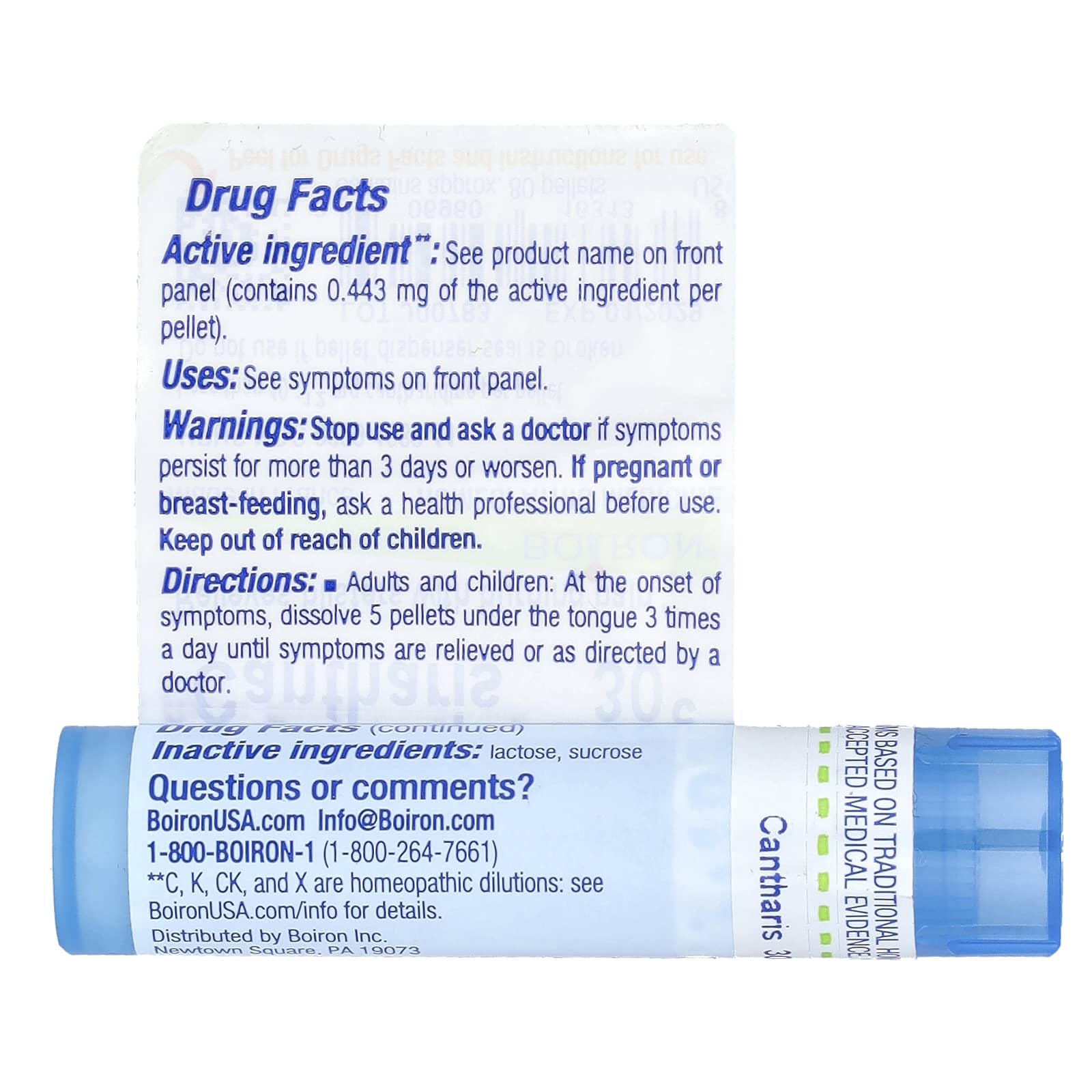 Boiron Cantharis Homeopathic Blister Relief Aid 30C, 80 Pellets - Image 2