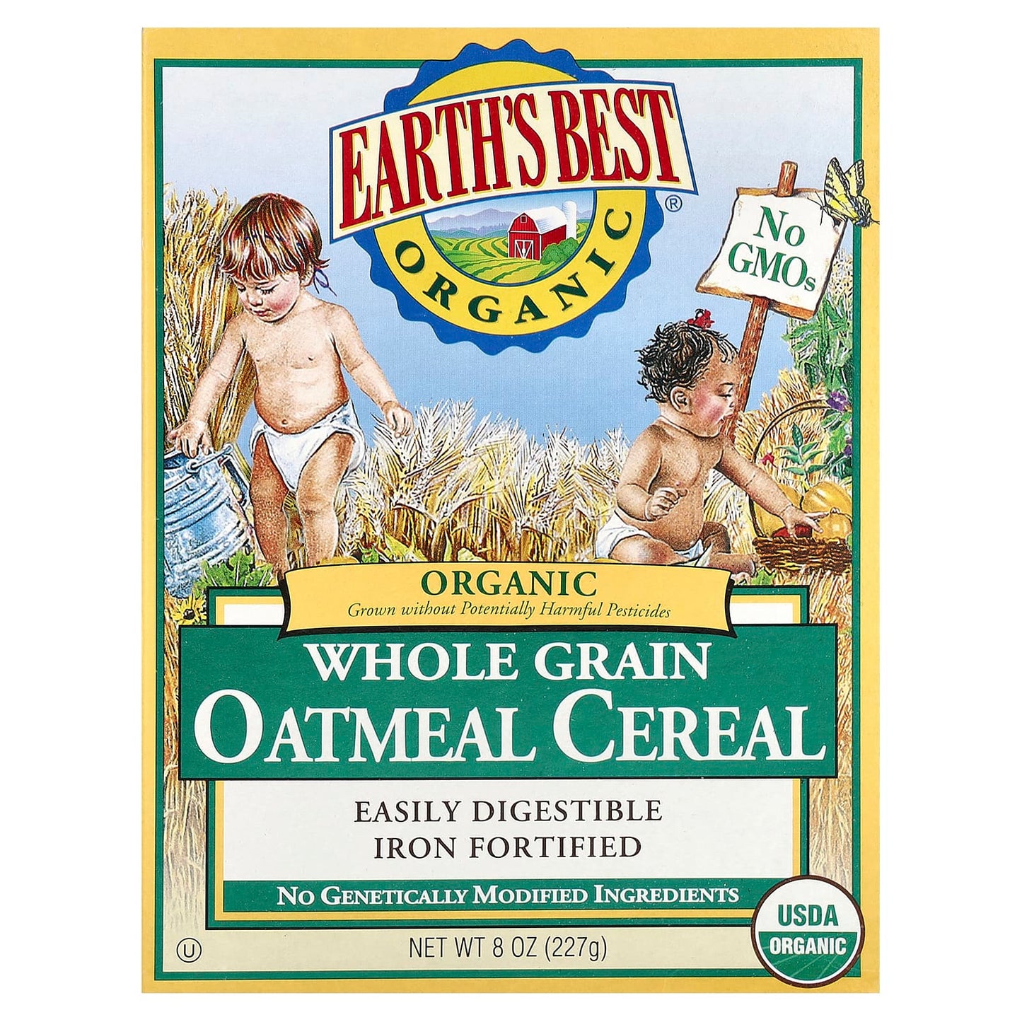 Earth's Best Organic Whole Grain Oatmeal Cereal for Baby, 8 oz (227g) - Image 1