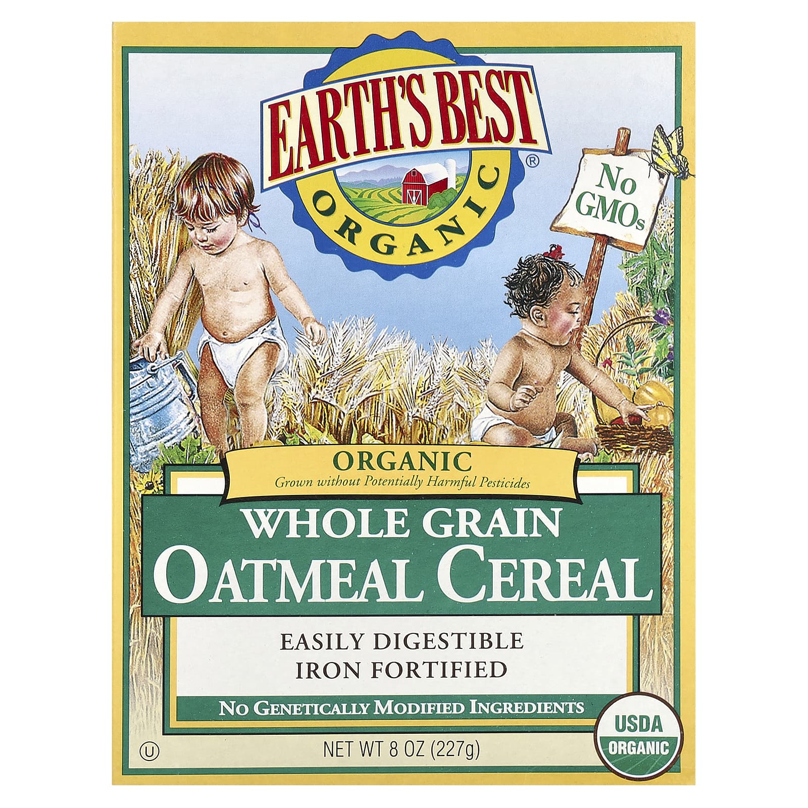 Earth's Best Organic Whole Grain Oatmeal Cereal for Baby, 8 oz (227g) - Image 1