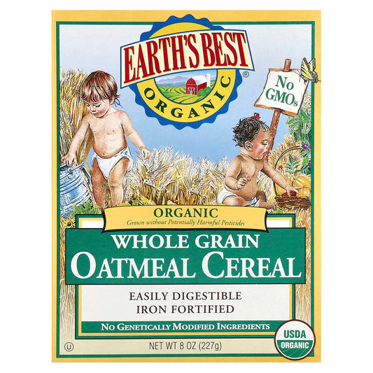 Earth's Best Organic Whole Grain Oatmeal Cereal for Baby, 8 oz (227g) - Image 1