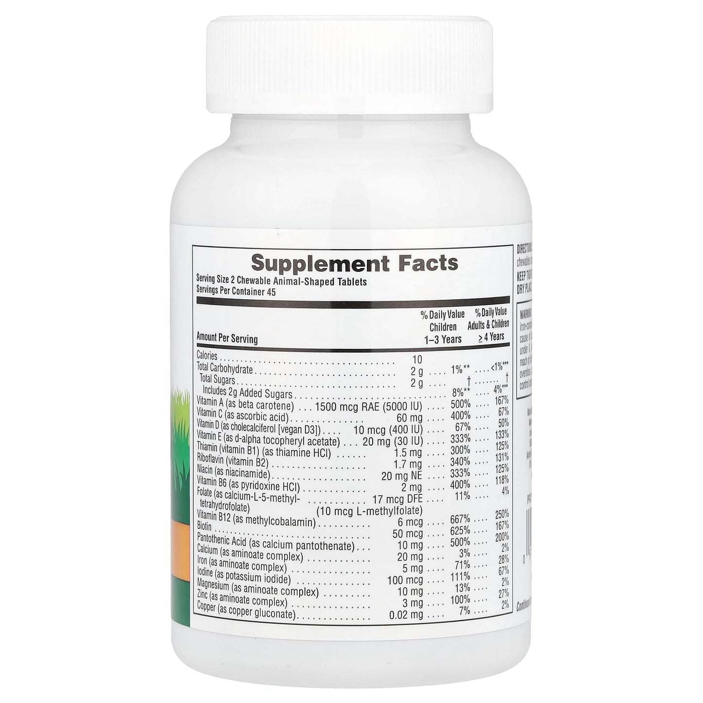 NaturesPlus, Animal Parade®, Children's Chewable Multivitamin, Cherry, Grape & Orange, 90 Animal-Shaped Tablets - Image 2