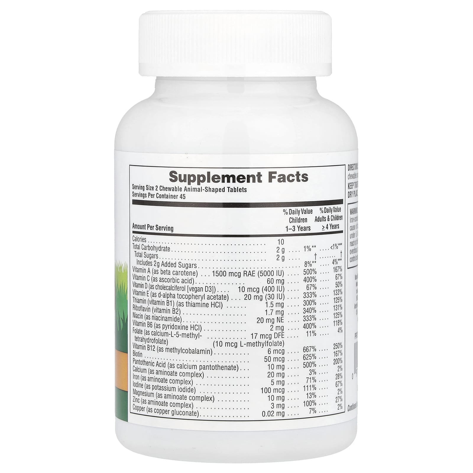 NaturesPlus, Animal Parade®, Children's Chewable Multivitamin, Cherry, Grape & Orange, 90 Animal-Shaped Tablets - Image 2