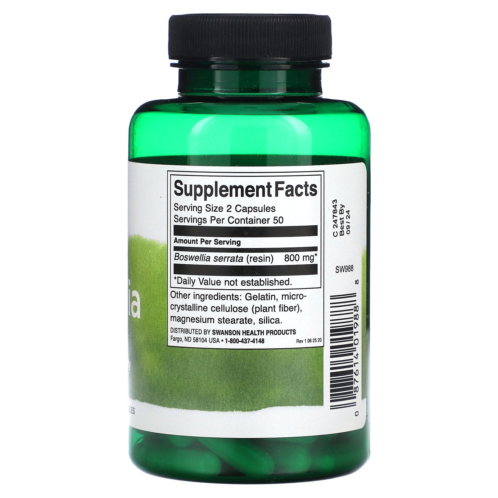 Swanson, Boswellia, 400 mg, 100 Capsules - Image 2