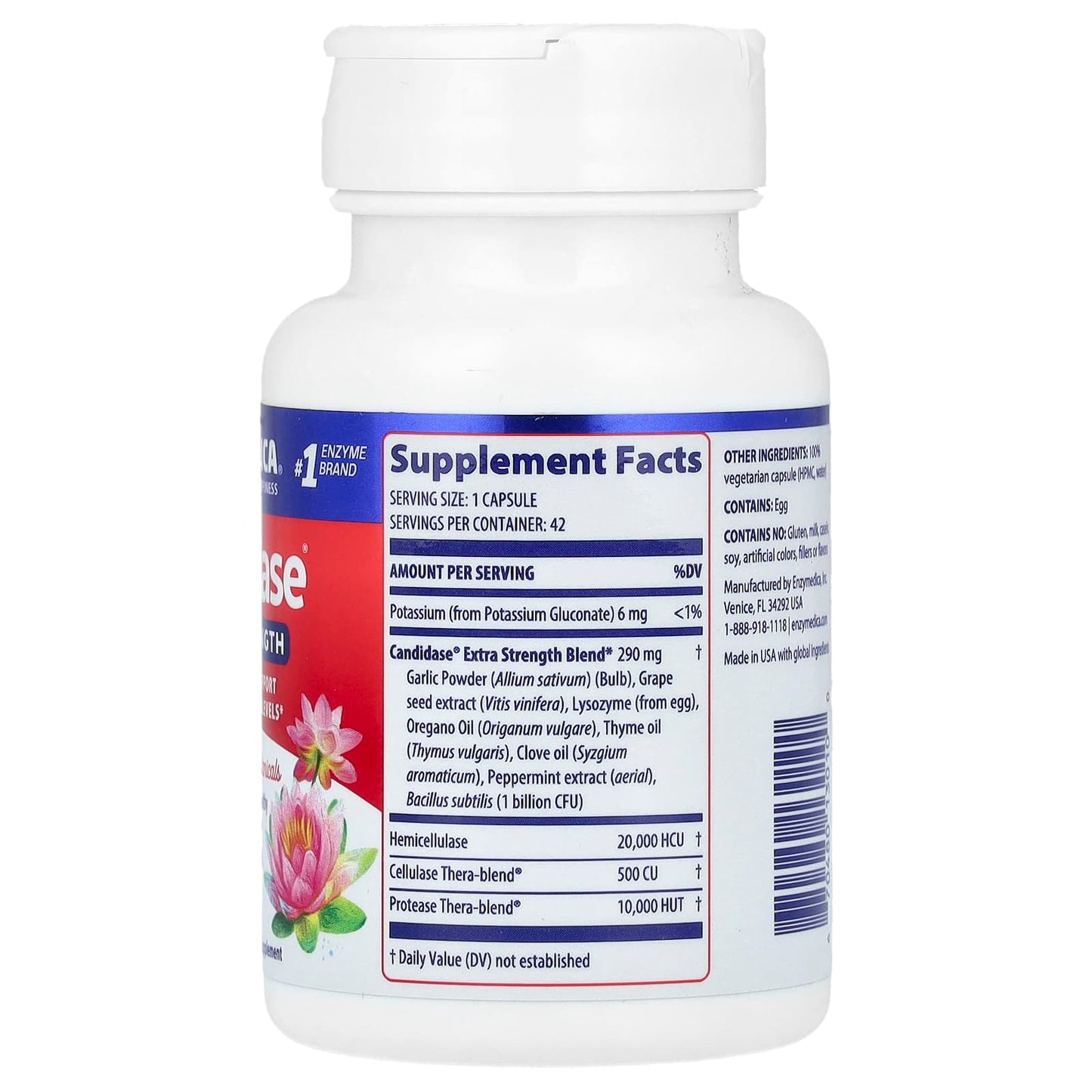 Enzymedica Candidase Extra Strength 42 Capsules Digestive Support - Image 2