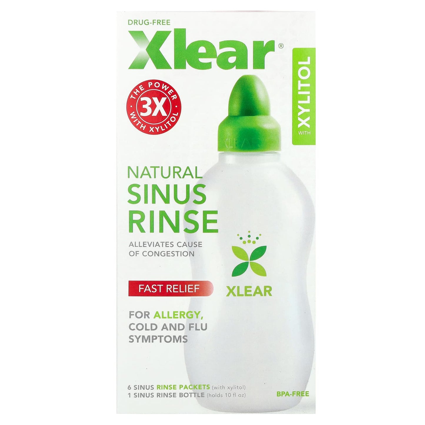 Xlear, Natural Sinus Rinse with Xylitol, 1 Kit - Image 1