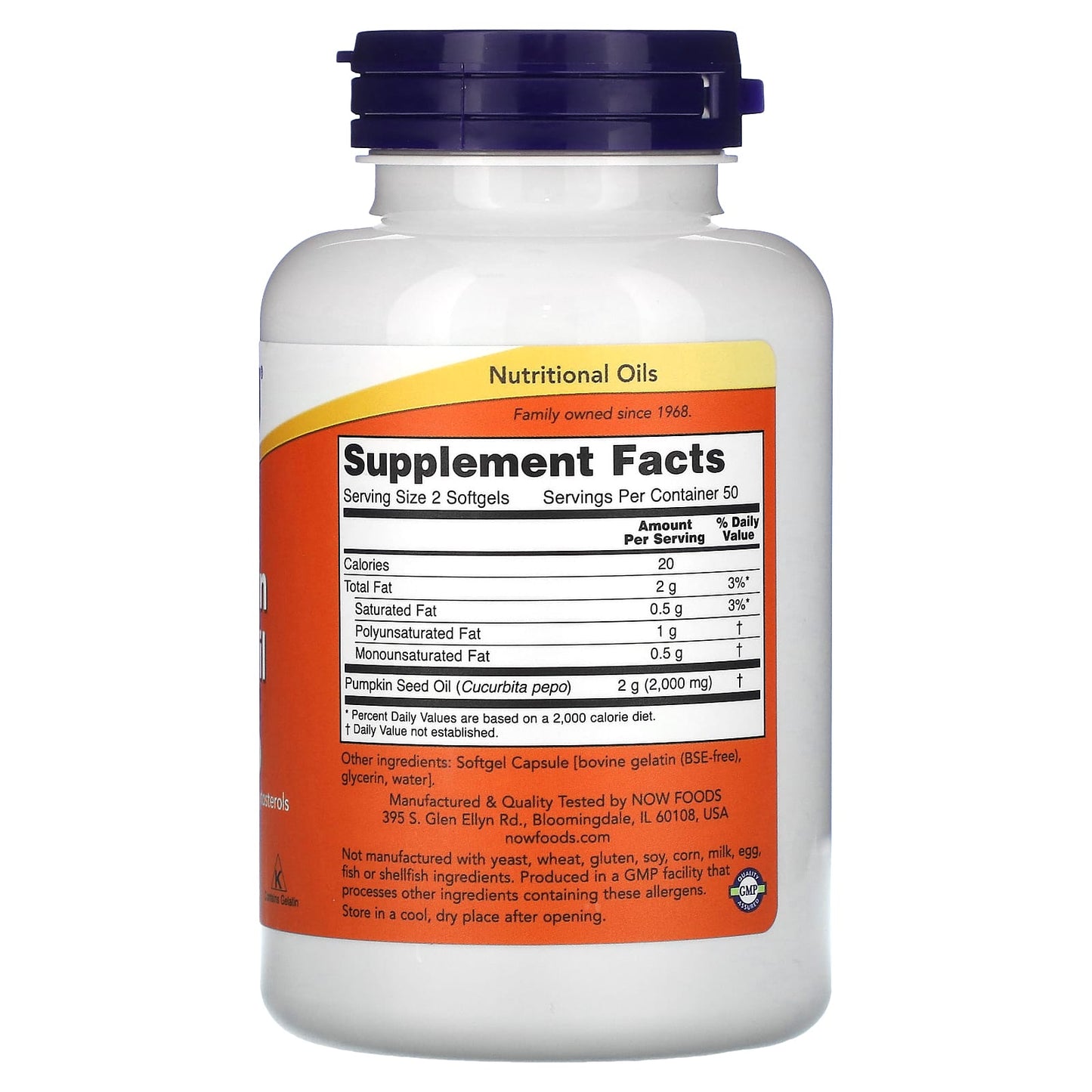 NOW Foods, Pumpkin Seed Oil, 1,000 mg, 100 Softgels - Image 2