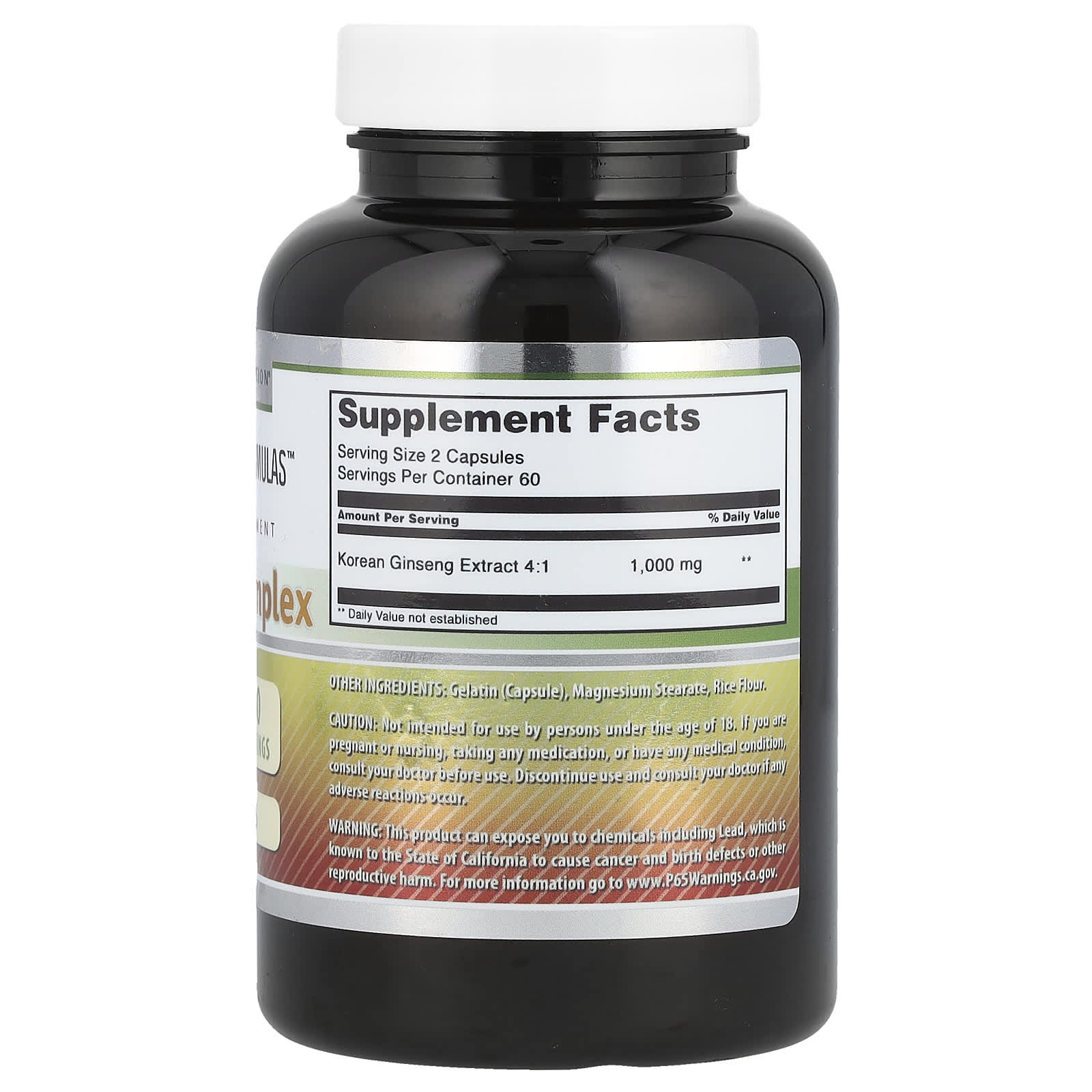 Ginseng Complex Supplement for Energy and Immune Health - 120 Capsules - Image 2