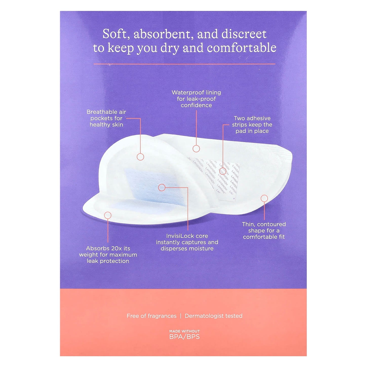 Lansinoh, Stay Dry Nursing Pads, 60 Individually Wrapped Pads - Image 2