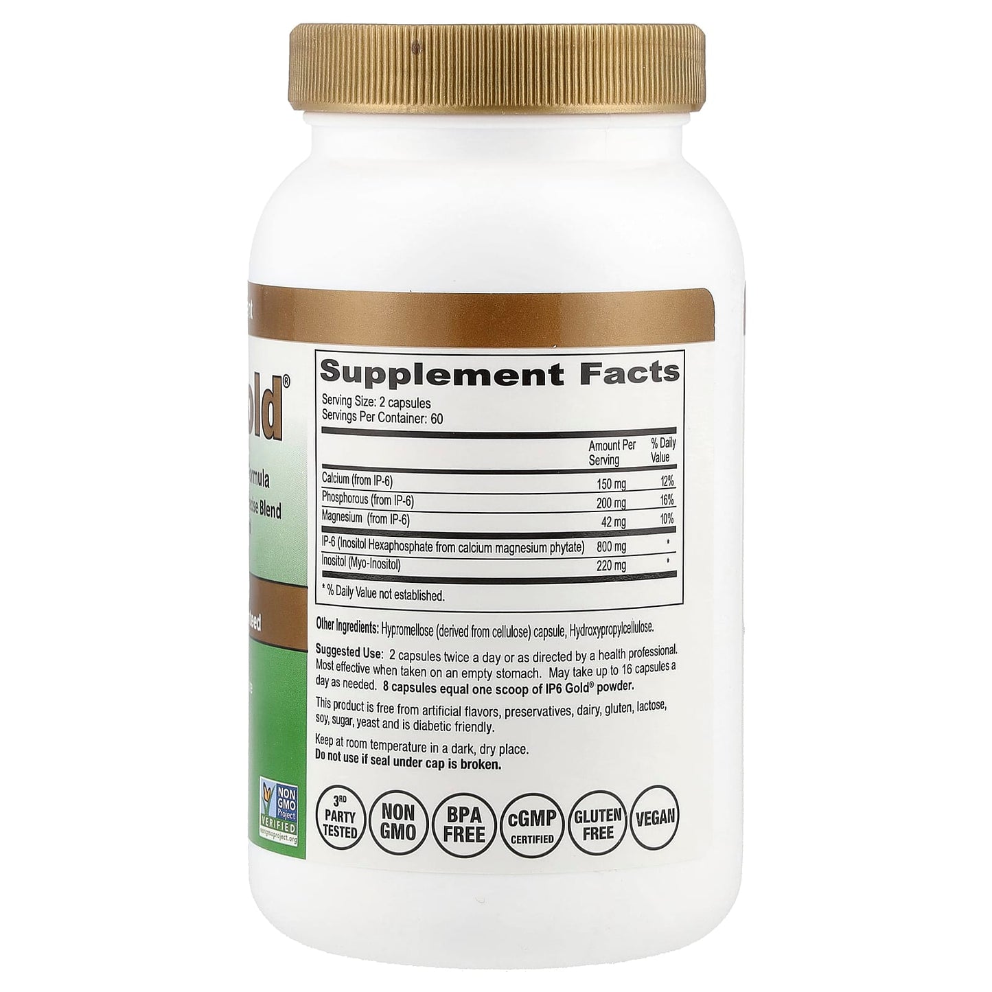 IP6 Gold Immune Support Formula 120 Capsules - Non-GMO & Vegan - Image 2