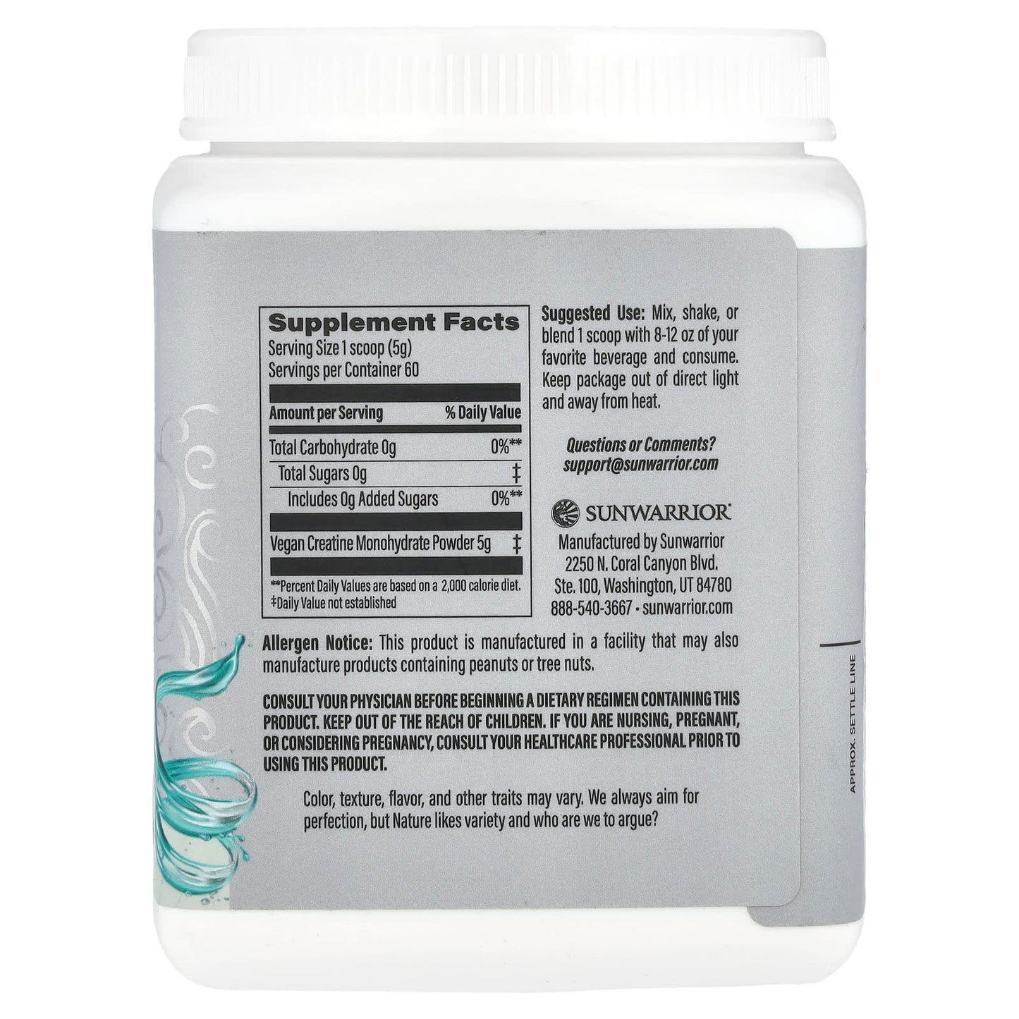 Sunwarrior, Sport, Active Creatine Monohydrate, Unflavored, 10.58 oz (300 g) - Image 2