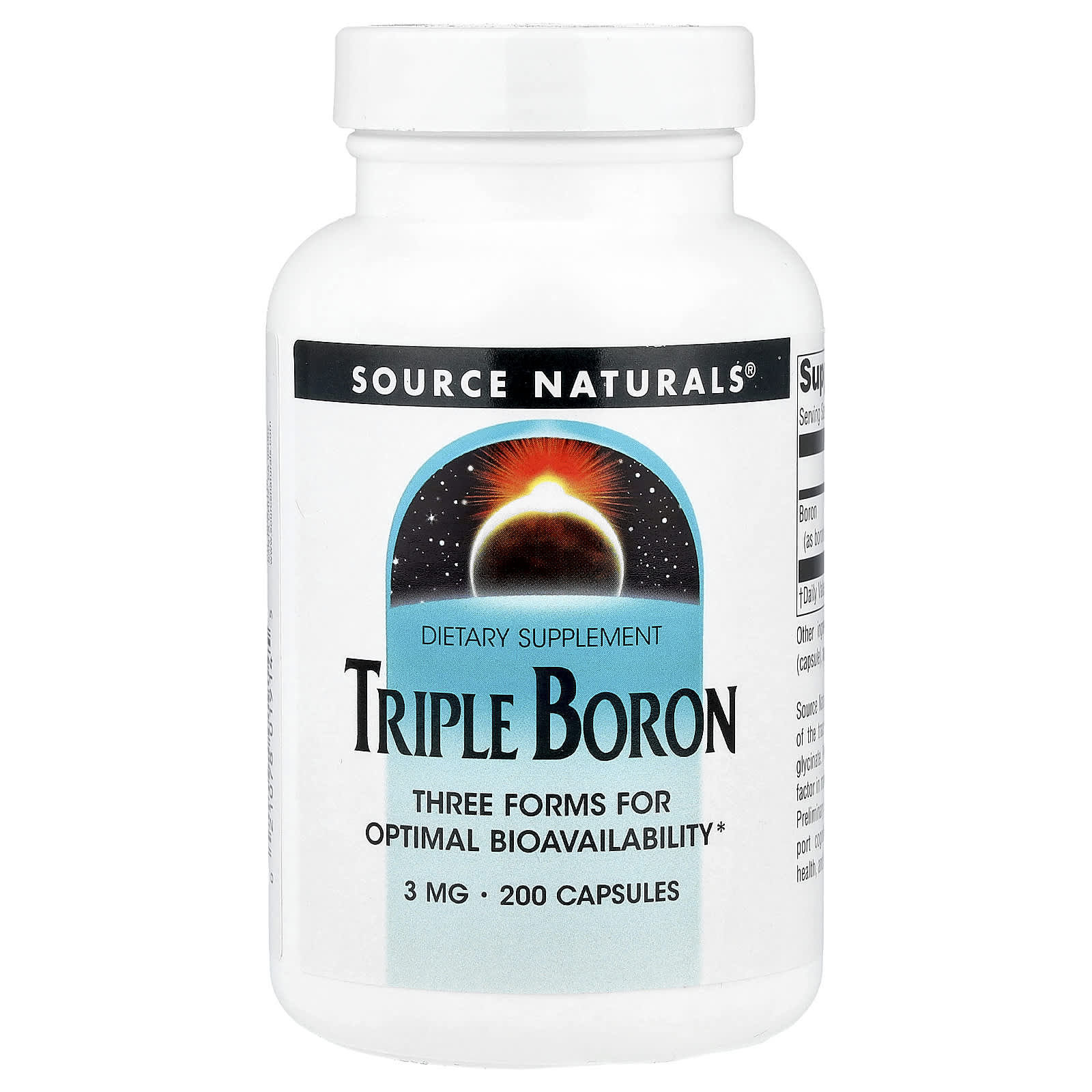 Source Naturals, Triple Boron, 3 mg, 200 Capsules - Image 1