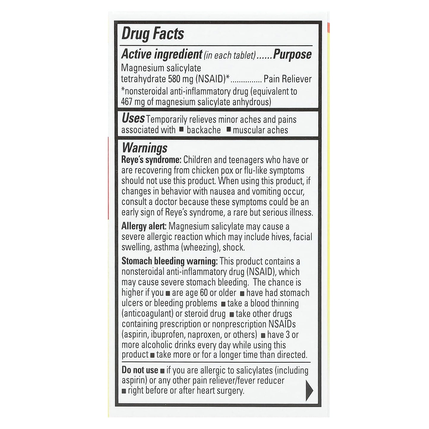 Percogesic, Backache Relief Pain Reliever, Maximum Strength, 580 mg, 48 Easy To Swallow Coated Caplets - Image 2