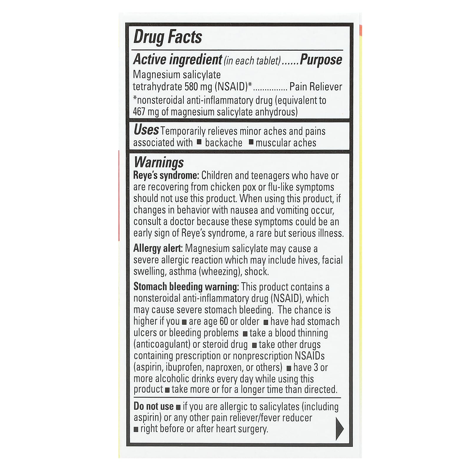 Percogesic, Backache Relief Pain Reliever, Maximum Strength, 580 mg, 48 Easy To Swallow Coated Caplets - Image 2