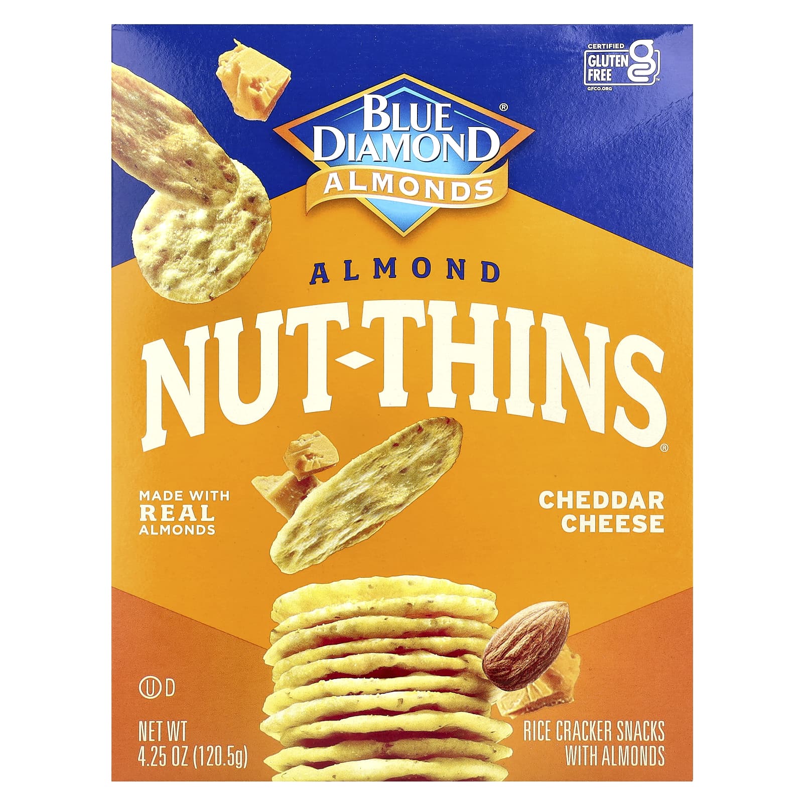 Blue Diamond Almond Nut-Thins Cheddar Cheese Snack - Image 1