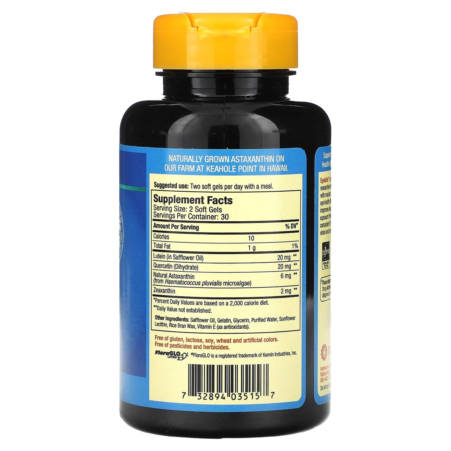 Nutrex Hawaii, BioAstin, EyeAstin, Hawaiian Astaxanthin, 60 Softgels - Image 2