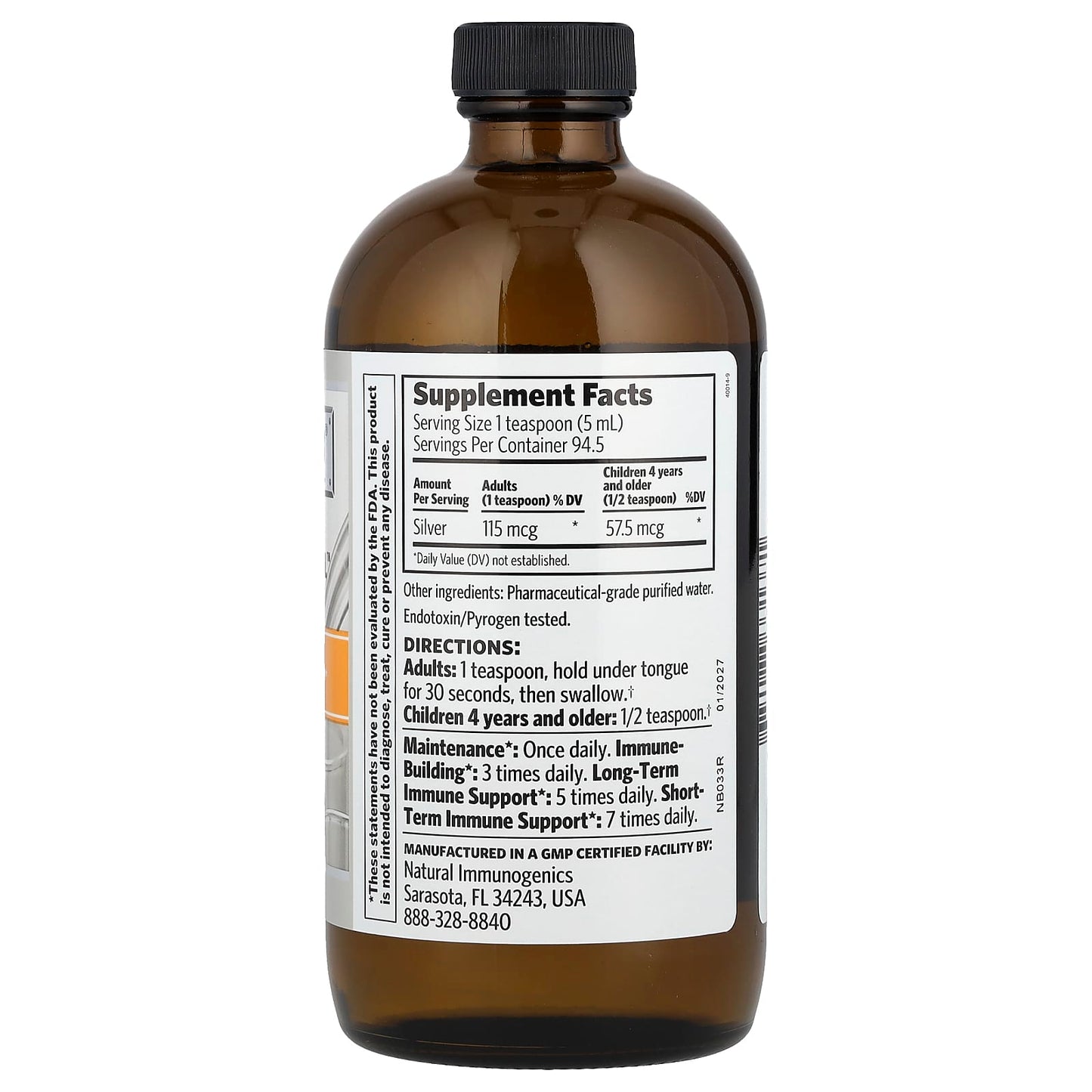 Sovereign Silver, Argentyn 23®, Professional Bio-Active Silver Hydrosol™, 23 PPM, 16 fl oz (473 ml) - Image 2