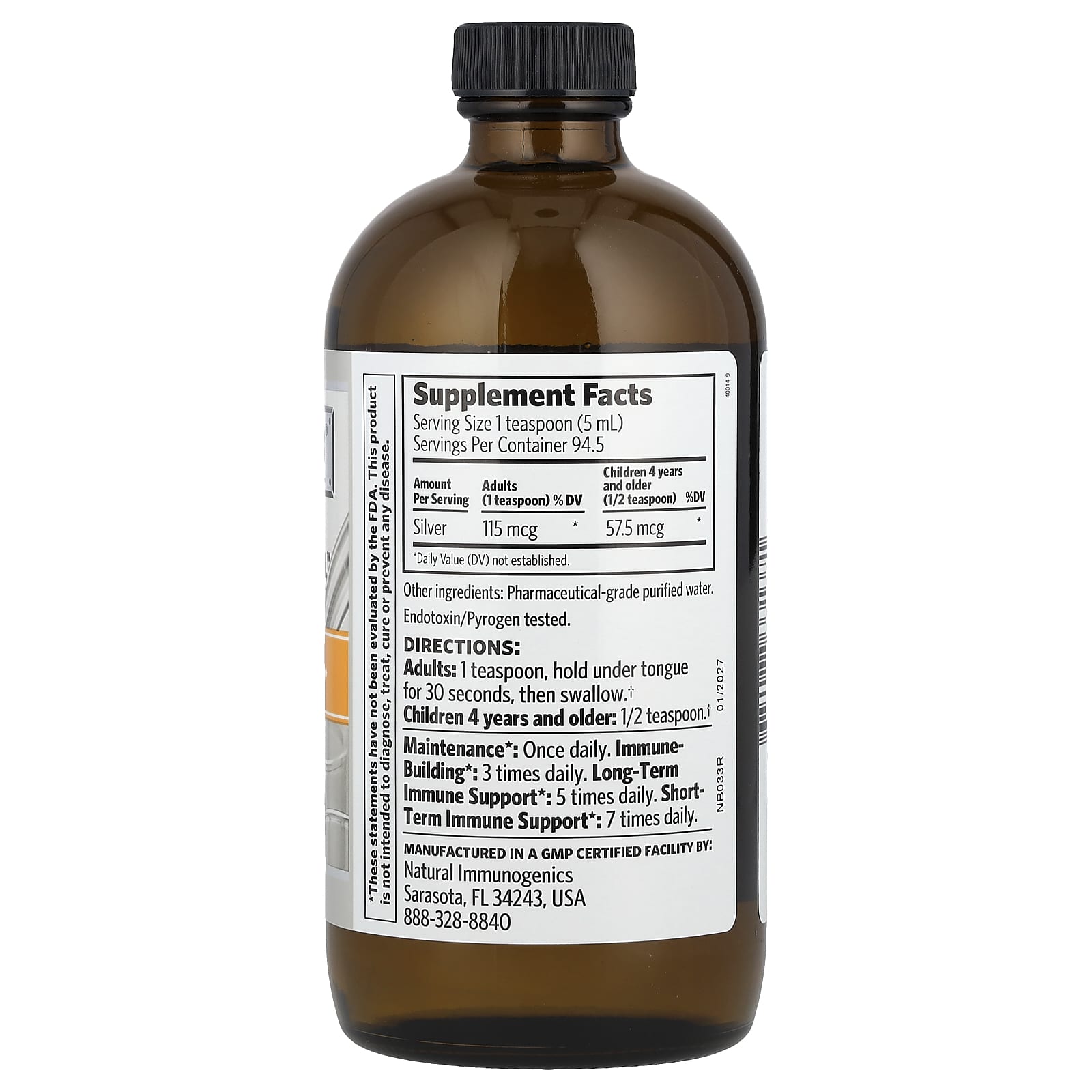 Sovereign Silver, Argentyn 23®, Professional Bio-Active Silver Hydrosol™, 23 PPM, 16 fl oz (473 ml) - Image 2