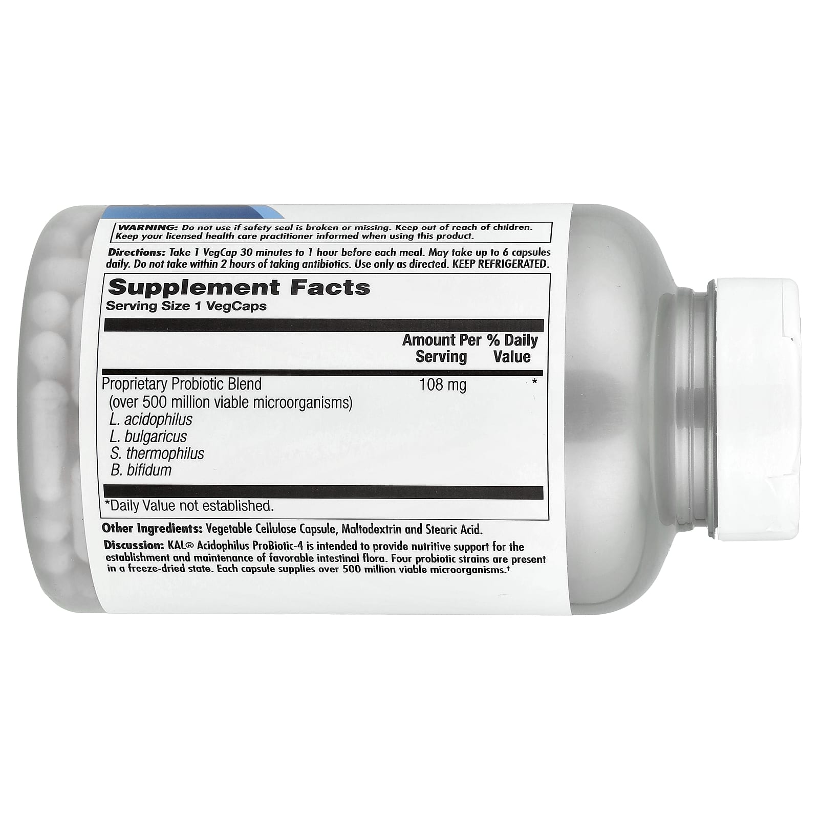 Boost Gut Health with KAL Acidophilus Probiotic-4, 250 VegCaps - Image 2