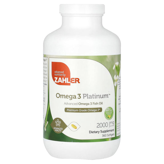 Zahler, Omega 3 Platinum, Advanced Omega 3 Fish Oil, 360 Softgels (1,000 mg per Softgel) - Image 1