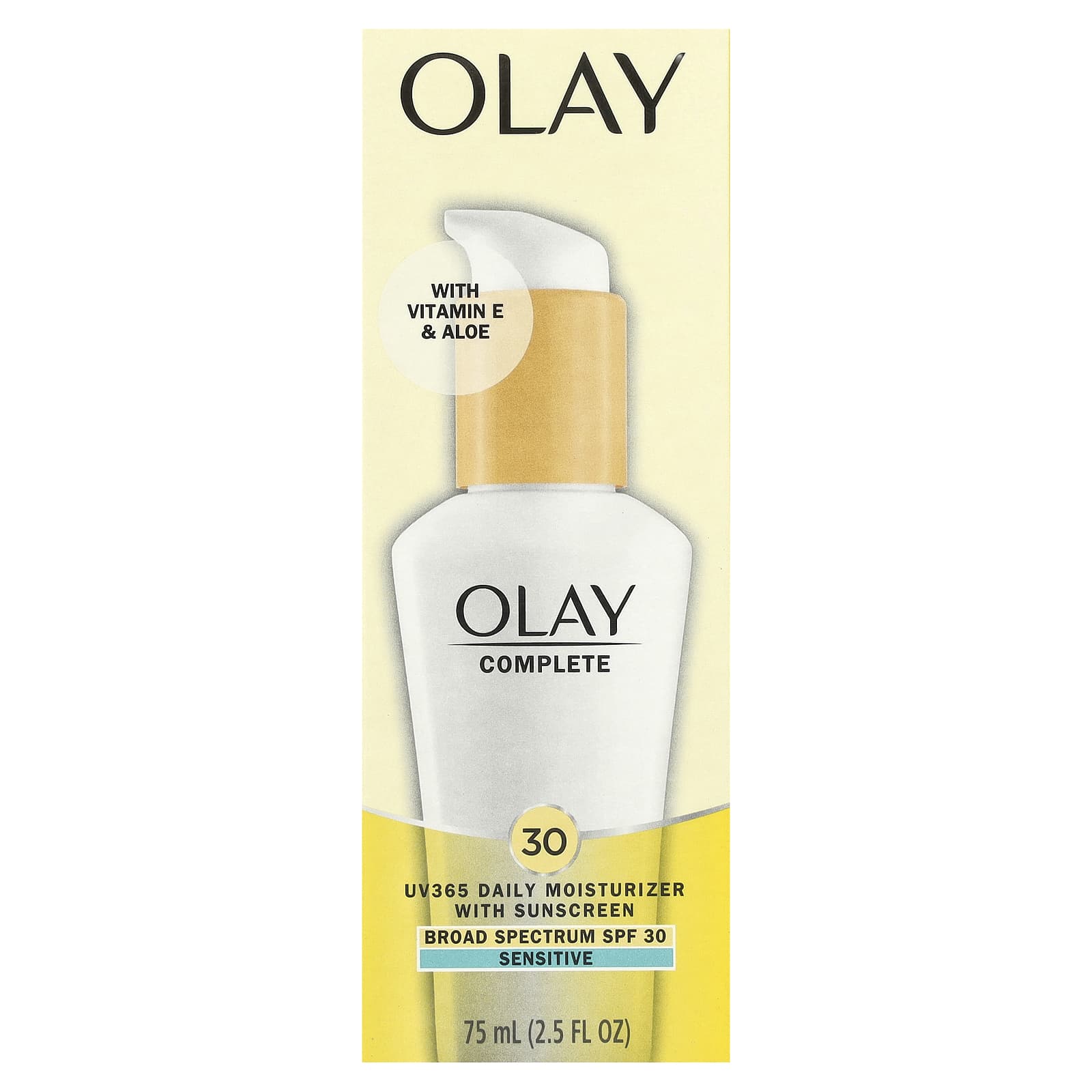 Olay, Complete, UV365 Daily Moisturizer With Sunscreen, SPF 30, Sensitive,  2.5 fl oz (75 ml) - Image 2