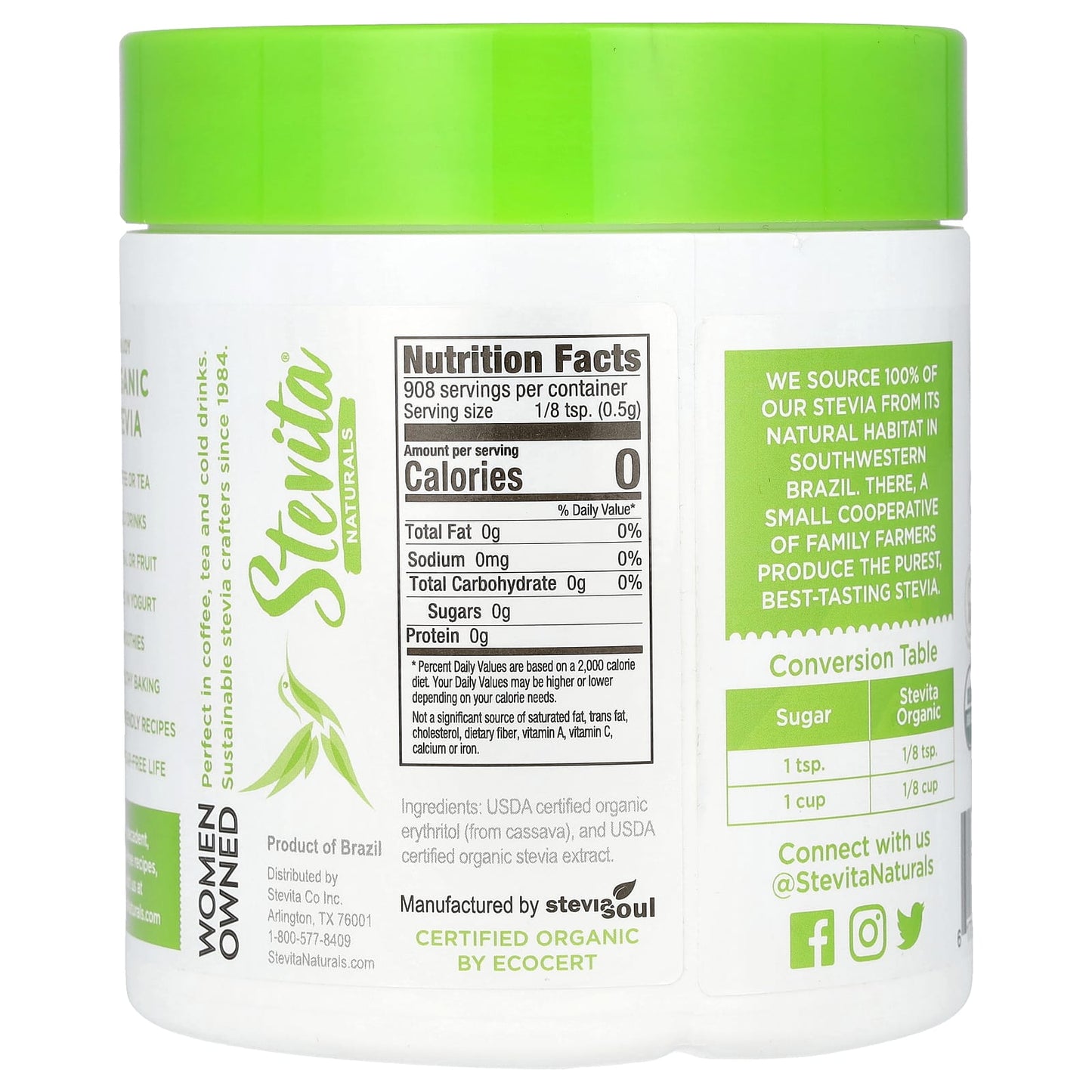 Stevita, Naturals, Organic Stevia, 16 oz (454 g) - Image 2