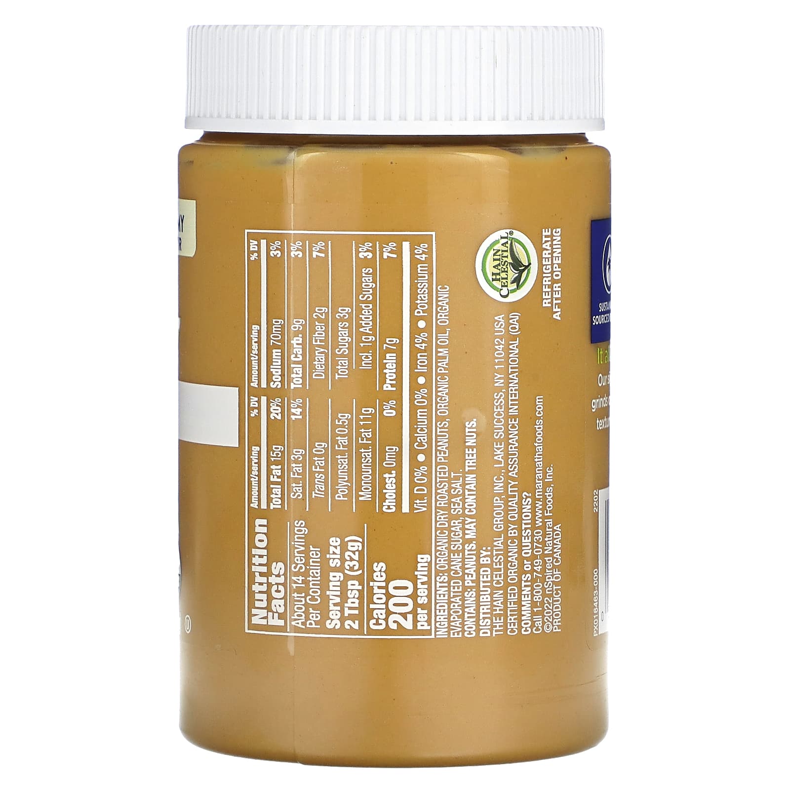 MaraNatha, Organic Peanut Butter Spread, Creamy, 16 oz (454 g) - Image 2