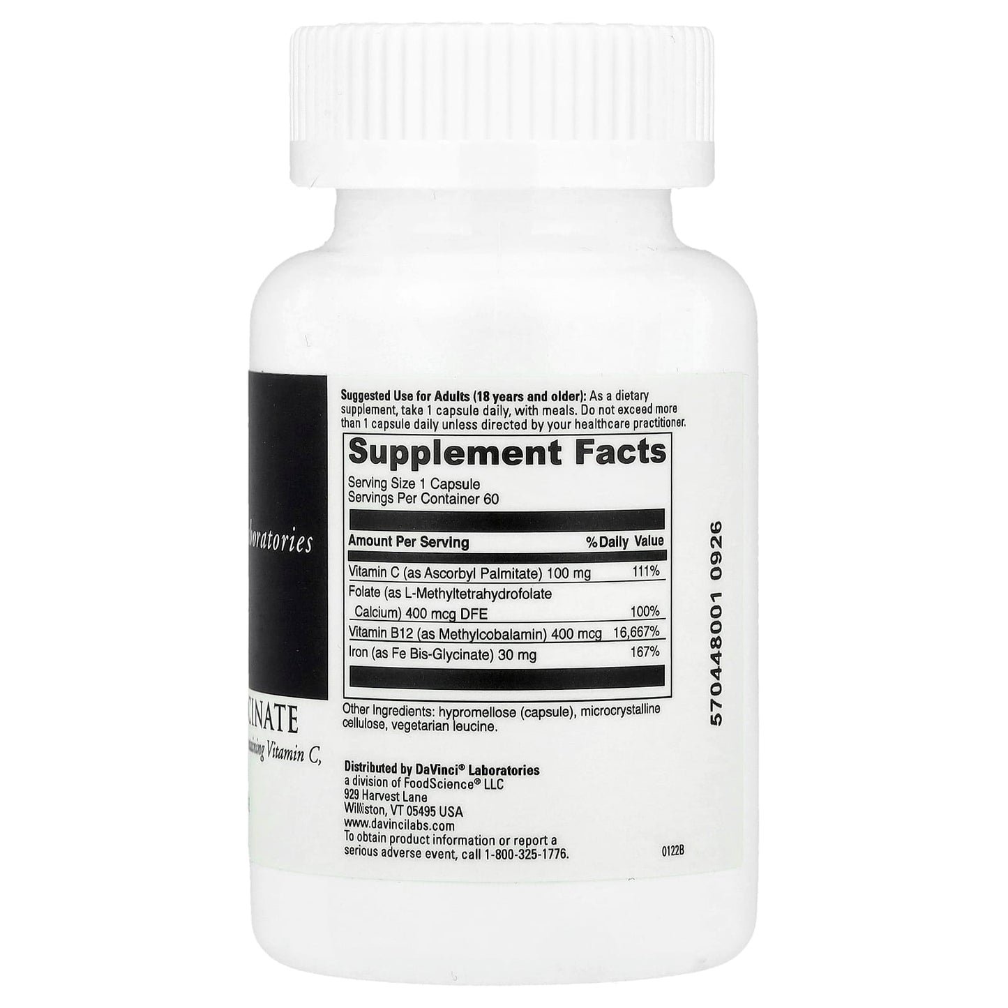 DaVinci Laboratories Iron Bis-Glycinate Supplement for Vegans - Image 2