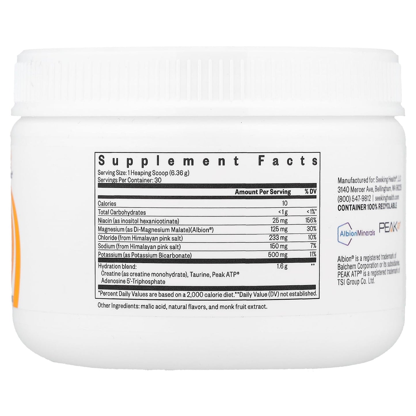 Seeking Health, Optimal Electrolyte, Orange, 6.73 oz (190.8 g) - Image 2