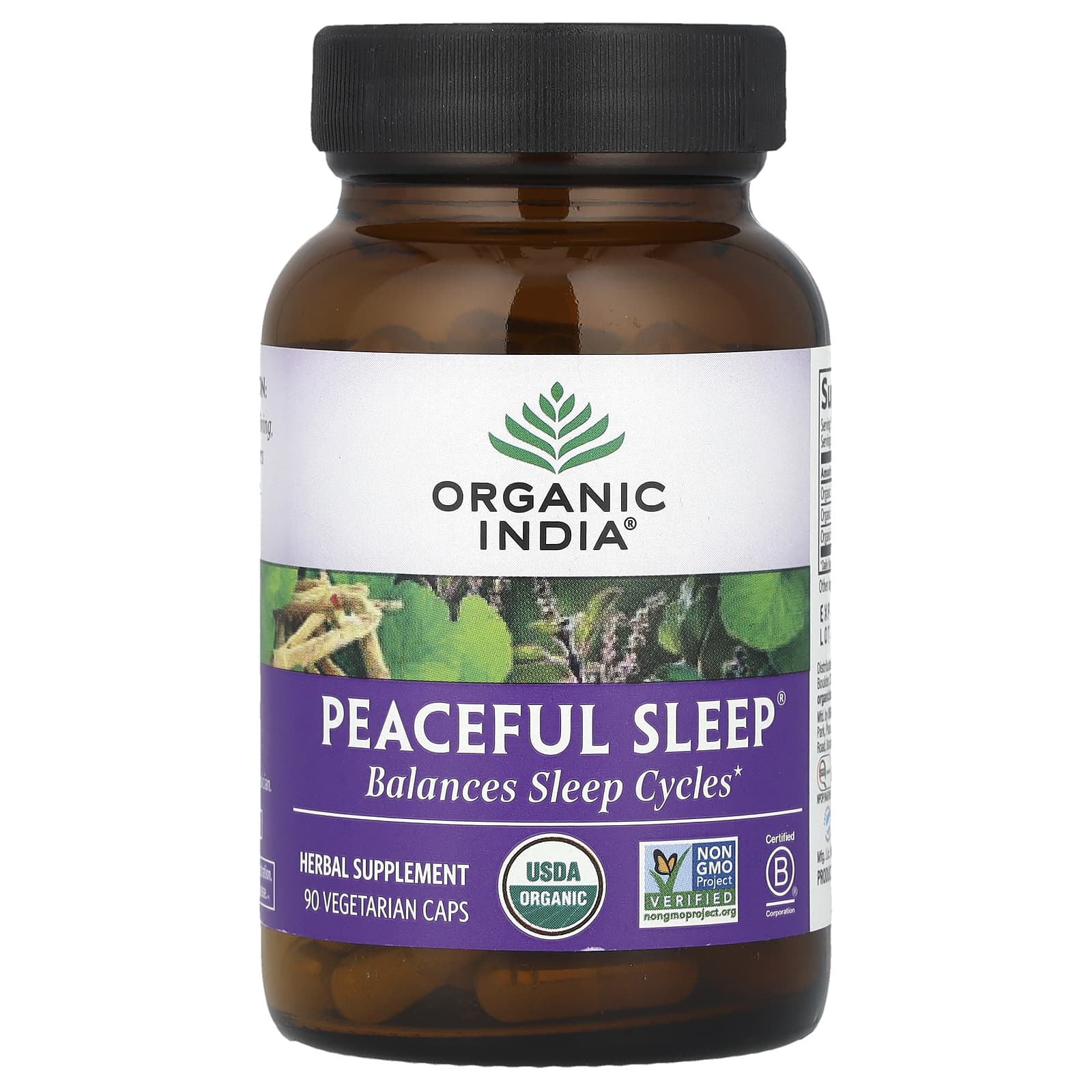Organic India, Peaceful Sleep®, 90 Vegetarian Caps - Image 1
