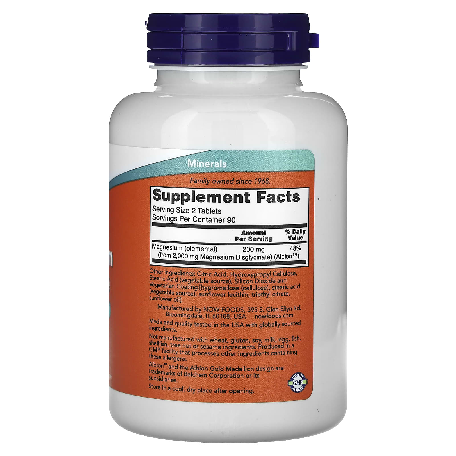 NOW Foods, Magnesium Glycinate, 180 Tablets (100 mg per Tablet) - Image 2