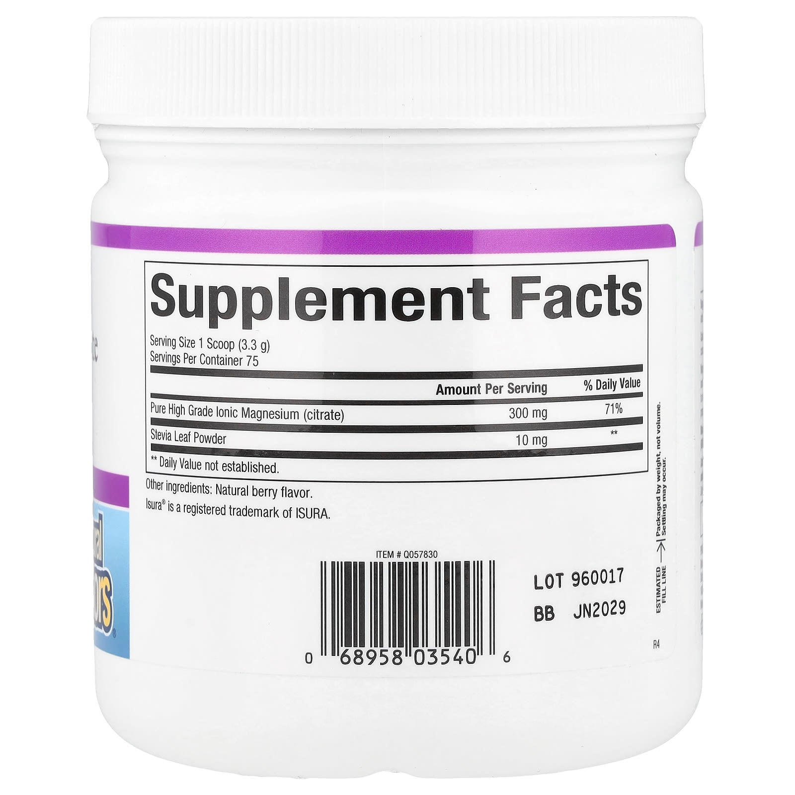 Natural Factors, Stress-Relax®, Magnesium Citrate Powder, Berry Drink Mix, 8.8 oz (250 g) - Image 2