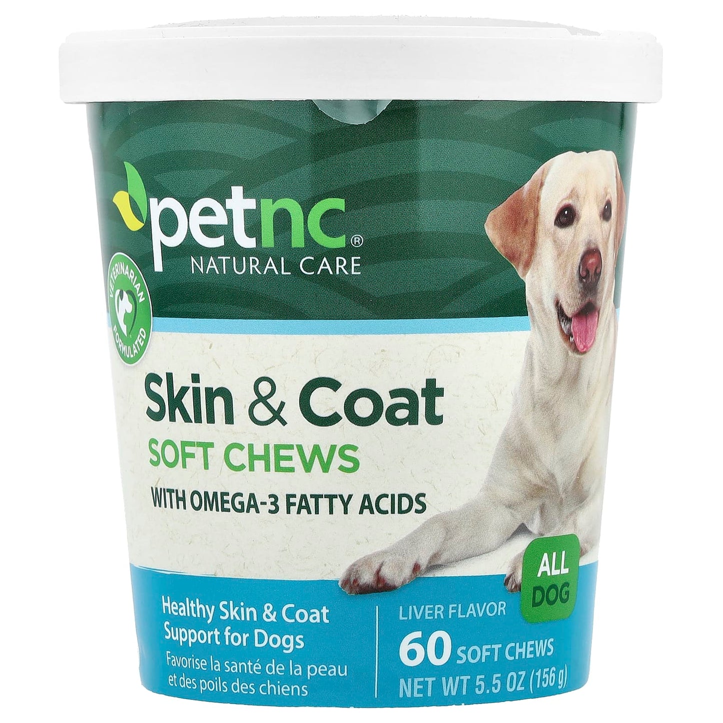 petnc NATURAL CARE, Skin & Coat Soft Chews, All Dog, Liver, 60 Soft Chews, 5.5 oz (156 g) - Image 1