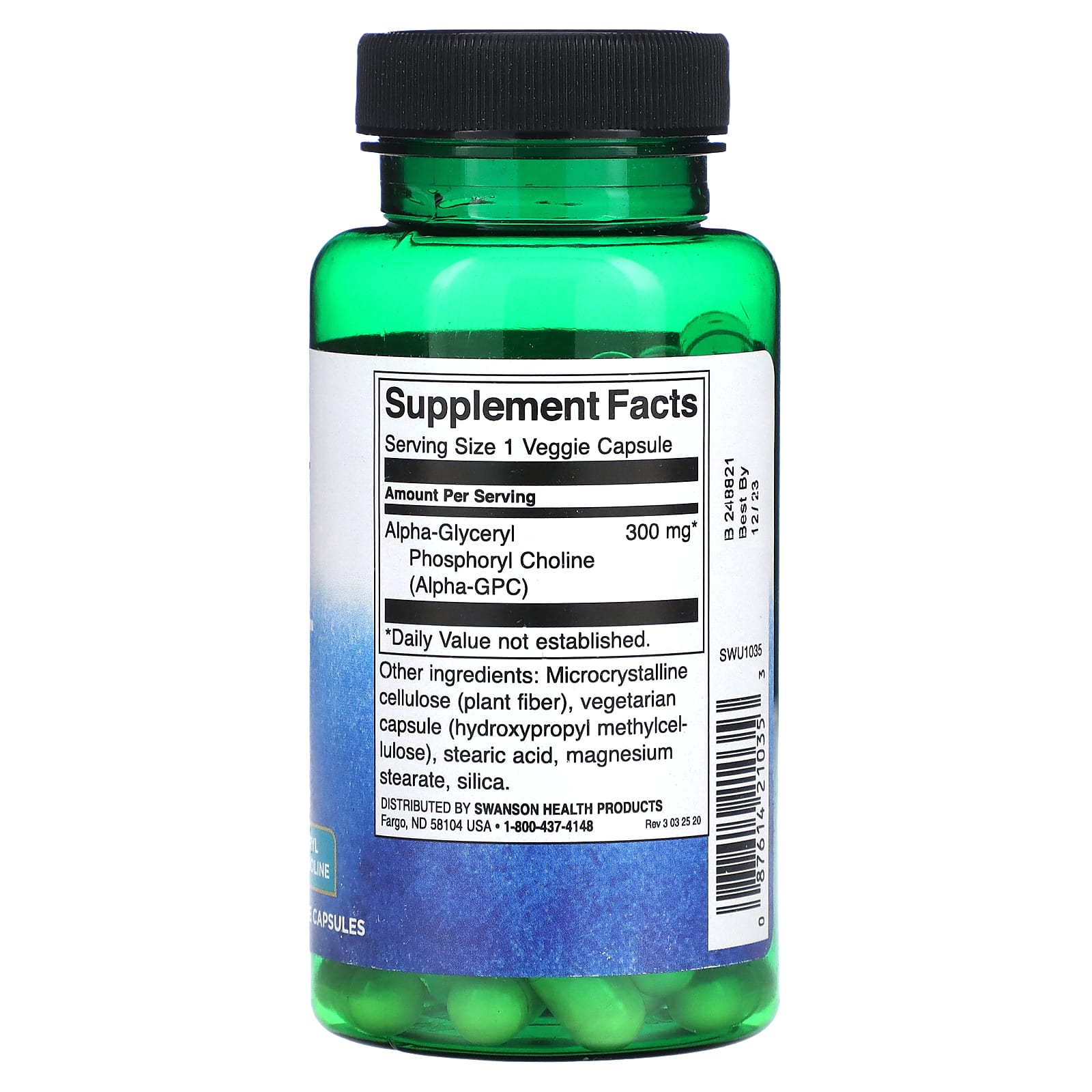 Swanson, Alpha GPC, 300 mg, 60 Veggie Capsules - Image 2